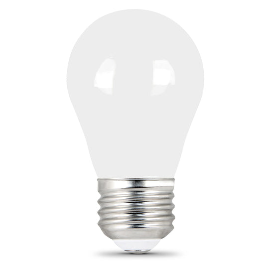 A15 LED Light Bulbs, Filament, E26 Base, White, Dimmable, Frosted, 2 Pack