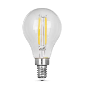 A15 LED Light Bulbs, A-shape, Candelabra Base Filament, Dimmable, Crystal Decorative Bulb, Clear, 2 Pack