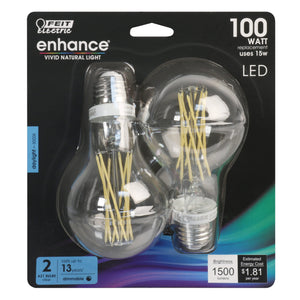 A21 LED LED Light Bulb, 15 Watts, E26, Dimmable, 1500 Lumens, Bright Daylight