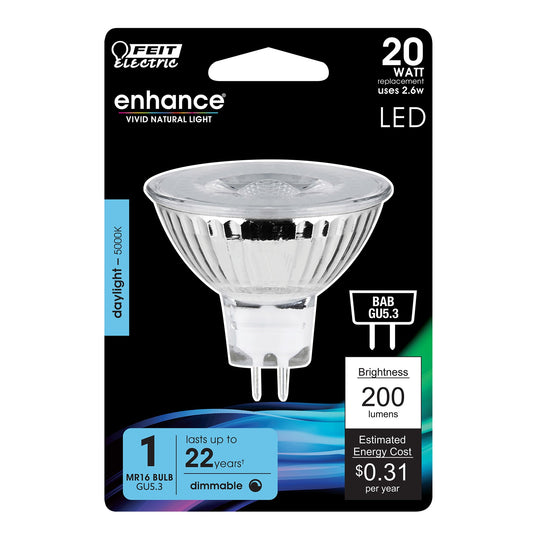 MR16 LED Light Bulbs, GU5.3, Bi-Pin, Dimmable, 200lm, 300lm, 500lm, Track Lighting & Landscape, 12V