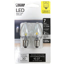 Load image into Gallery viewer, C7 LED Night Light Bulb, 7 Watt, Candelabra base, E12, 4000k