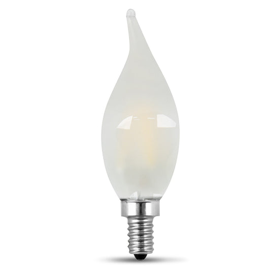 LED Lights Bulb, Candelabra Base, Filament, Clear, Frosted, Decorative Chandelier Bulb, Torpedo, Flame, 2 Packs