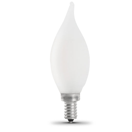 LED Lights Bulb, Candelabra Base, Filament, Clear, Frosted, Decorative Chandelier Bulb, Torpedo, Flame, 2 Packs