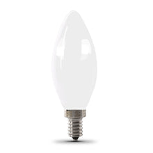 Load image into Gallery viewer, LED Light Bulbs Deco Chandelier, E12, Candelabra Base, Torpedo Tip, Filament,  Dimmable, Frost, 300 Lumens, 2Packs