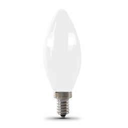 LED Light Bulbs Deco Chandelier, E12, Candelabra Base, Torpedo Tip, Filament,  Dimmable, Frost, 300 Lumens, 2Packs