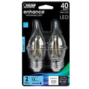 Load image into Gallery viewer, Dimmable LED Light Bulbs, E26, Medium Base, Flame Tip, Clear, Decorative Chandelier Bulb, CEC Compliant, 2Packs
