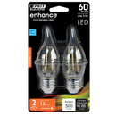 Load image into Gallery viewer, LED Light Bulbs, Candelabra Base, E26, Deco Chandelier, Filament, Clear, Decorative Bulb, Torpedo Tip, Flame, 2 Packs