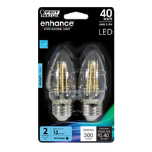 Load image into Gallery viewer, LED Light Bulbs, Candelabra Base, E26, Deco Chandelier, Filament, Clear, Decorative Bulb, Torpedo Tip, Flame, 2 Packs
