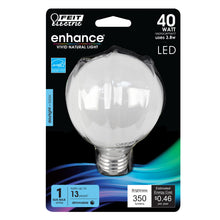 Load image into Gallery viewer, G25 LED Globe Light Bulbs, E26, Dimmable, Filament, Clear, White, bathroom Vanity Light Bulb, G161/2,  2 Pack