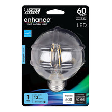 Load image into Gallery viewer, G25 LED Globe Light Bulbs, E26, Dimmable, Filament, Clear, White, bathroom Vanity Light Bulb, G161/2,  2 Pack