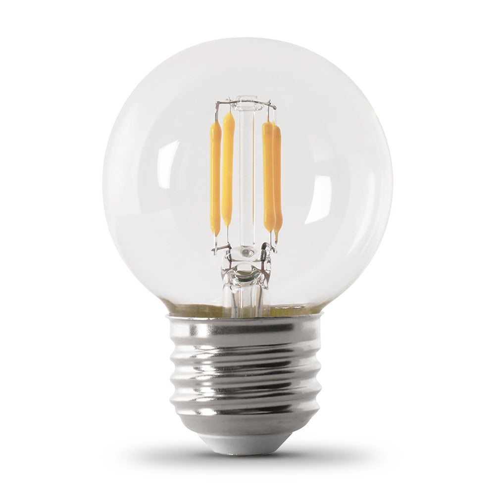G25 Globe LED Lights Bulbs, E26, Filament, Dimmable, Decorative Bulb, G161/2, 2 Pack