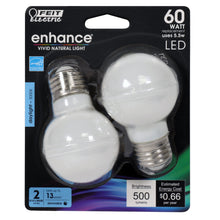 Load image into Gallery viewer, LED Light Bulbs Globe G25, E26, Decorative Bulb, Dimmable, Filament, G161/2, 2 Pack