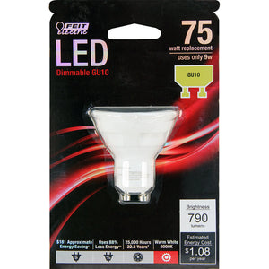 MR16 LED Light Bulbs, 75W, GU10 Base, Track Lighting , Dimmable, 120V, 3000K