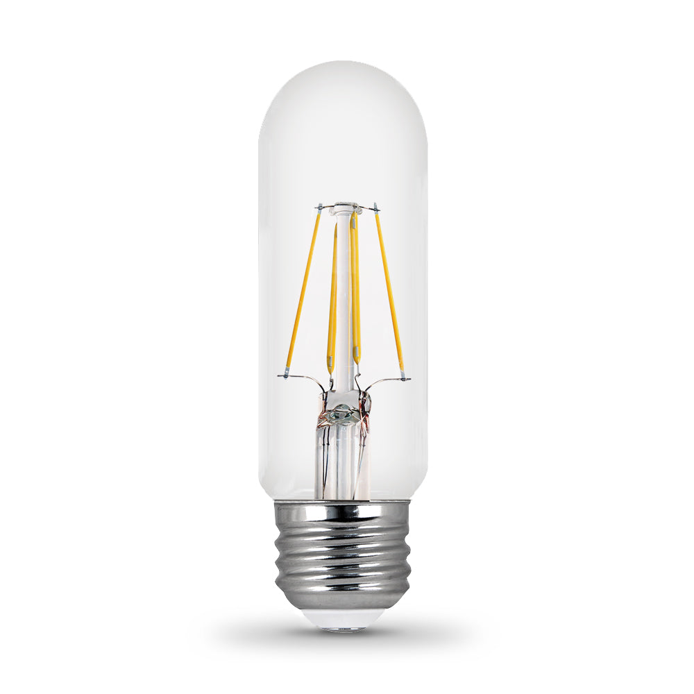 LED Light Bulb, 40W, E26, T10 Tubular, Filament , Medium Base, Clear, 410 Lumens, CEC Compliant