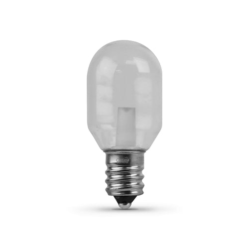 LED light bulb T6 Tubular, Clear, Candelabra Base, E12 Base, 3000K, 50 Lumens, Desk Lamp Bulb