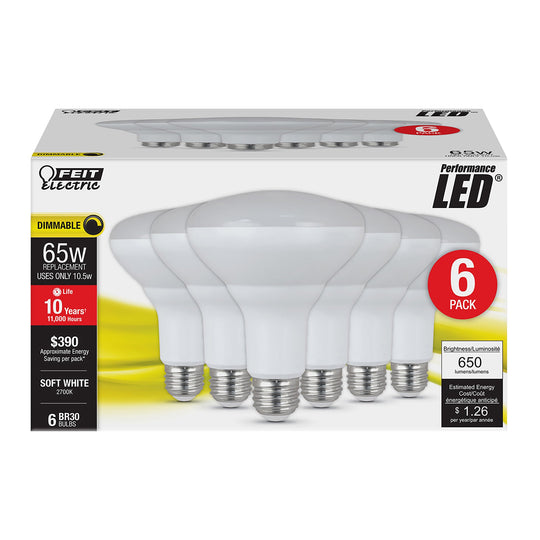 BR30 LED Light Bulb, 10.5 watts, E26, Dimmable, 650 Lumens, 5000K