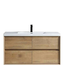 Load image into Gallery viewer, Luxury Kingdom Floating / Wall Mounted Bathroom Vanity With Acrylic Sink, Farmhouse Bath Vanity W/ Storage Cabinet