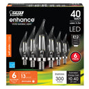 Load image into Gallery viewer, LED Light Bulbs, Candelabra Base, E12, Dimmable, Decorative Chandelier Bulb, Filament Clear Glass, 6 Pack