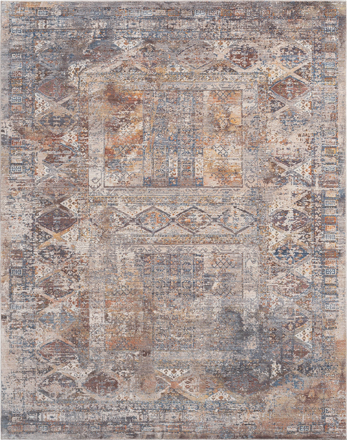 Calabria Blue Tones/Earth 5 ft. 3 in. x 7 ft. 6 in. Area Rugs