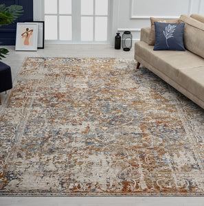 Camilla Indigo/Rust Tones Multi-Colored 5 ft. 3 in. x 7 ft. 6 in. Area Rug