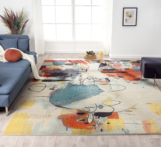 Colorwrks Abstract Multi Mix 7 ft. 6 in. x 9 ft. 6 in. Area Rugs