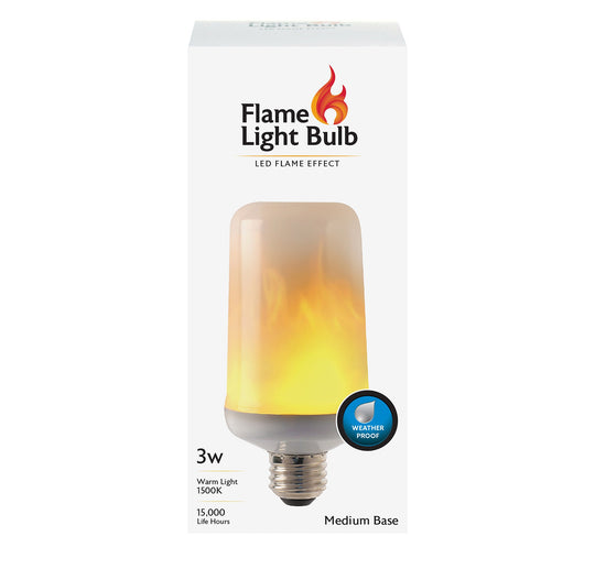 Flicker Flame Effect LED Light Bulb,  3 Watts, Medium Base, E26, 1300K, outdoor lamps Bulb