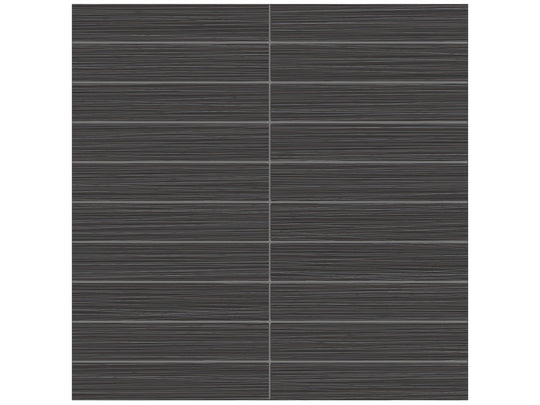1 X 6 In Stacked Zera Annex Carbon Matte Color Body Porcelain Mosaic