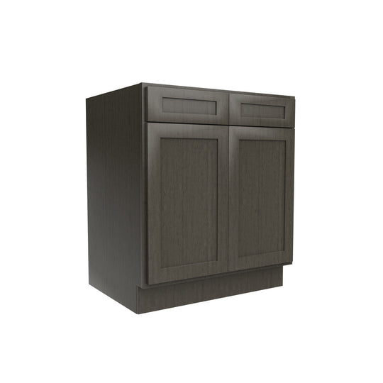 Elegant Smoky Grey - Double Door Base Cabinet | 30"W x 34.5"H x 24"D