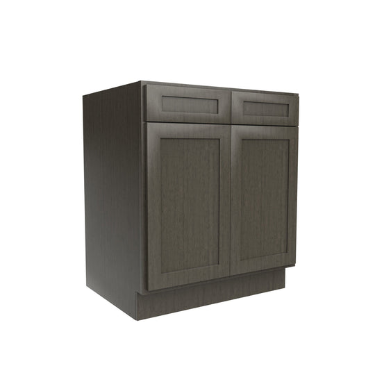 Elegant Smoky Grey - Double Door Base Cabinet | 30"W x 34.5"H x 24"D