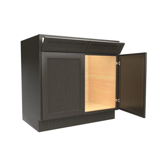 Elegant Smoky Grey - Sink Base Cabinet | 36"W x 34.5"H x 24"D