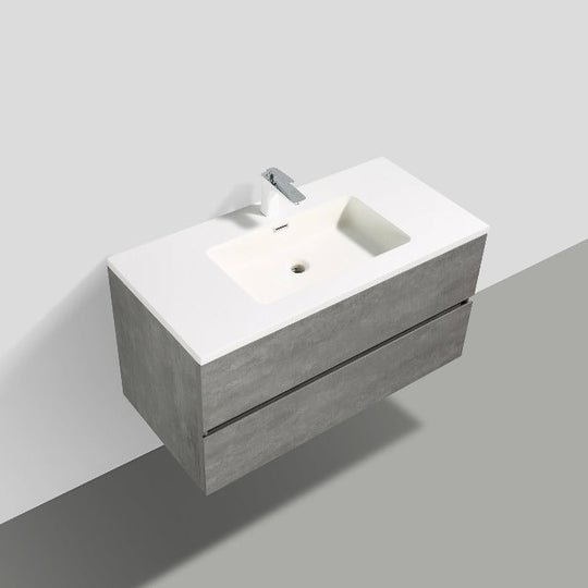 Eshburn Luxury Floating / Wall Mounted Bathroom Vanity With Acrylic Sink