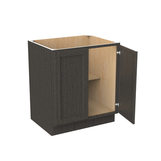 Elegant Smoky Grey - Double Door Base Cabinet | 30"W x 34.5"H x 24"D