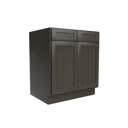 Elegant Smoky Grey - Double Door Base Cabinet | 30"W x 34.5"H x 24"D