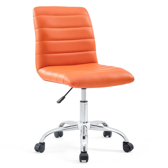 Multicolored Ripple Armless Mid Back Vinyl Office Chair