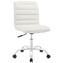 Load image into Gallery viewer, White Ripple Armless Mid Back Vinyl Office Chair