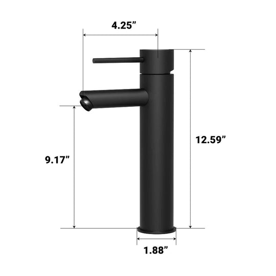 Matte Black Bathroom Faucet With Hot & Cold Mixer Tap