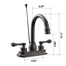 Load image into Gallery viewer, High Arc Bathroom Sink Faucet With Lift in Oil Rubbed Bronze Finish