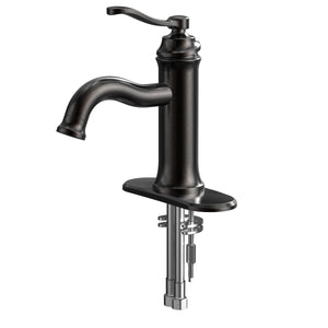 Single Handle Bathroom Faucet With Pop-up Drain in Oil Rubbed Bronze
