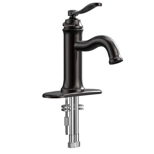 Single Handle Bathroom Faucet With Pop-up Drain in Oil Rubbed Bronze