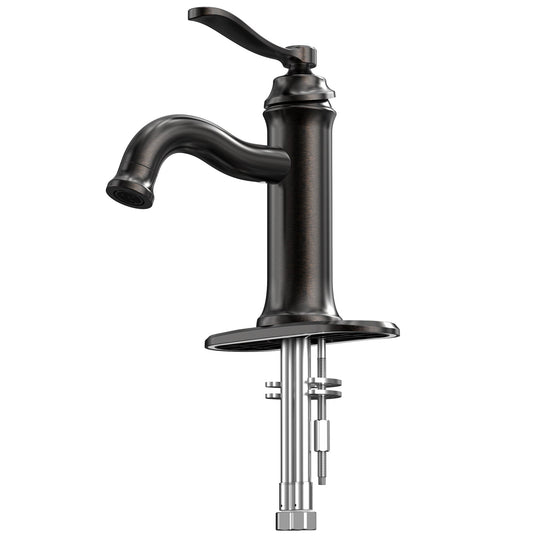 Single Handle Bathroom Faucet With Pop-up Drain in Oil Rubbed Bronze