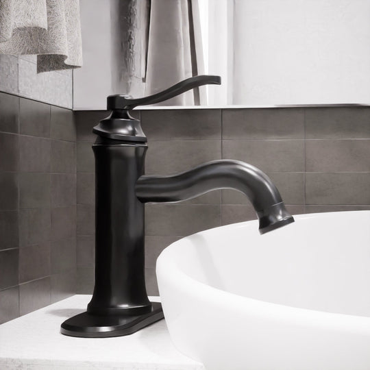 Single Handle Bathroom Faucet With Pop-up Drain in Oil Rubbed Bronze