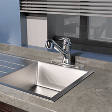 Load image into Gallery viewer, Single Handle Pull-Out Kitchen Faucet with SS deckplate in Polished Chrome