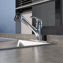 Load image into Gallery viewer, Single Handle Pull-Out Kitchen Faucet with SS deckplate in Polished Chrome