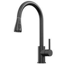 Load image into Gallery viewer, 16.92 Inches Single Handle Pull-down Sprayer Kitchen Faucet With Plate, and Brass Body