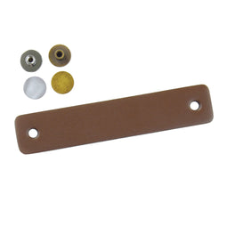 Adjustable Cabinet Pulls 3-3/4 Inch (96mm) Center to Center In Brown Leather with Chrome or Antique Brass option - Hickory Hardware