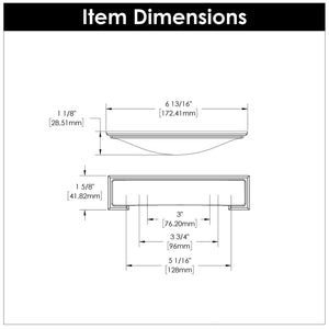 Cup handles 3 Inch, 3-3/4 Inch (96mm) & 5-1/16 Inch (128mm) Center to Center - Hickory Hardware - Dover Collection