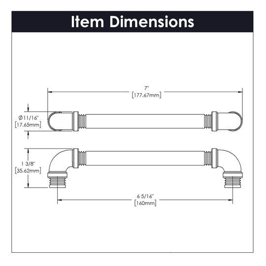 Pull 6-5/16 Inch (160mm) Center to Center - Hickory Hardware