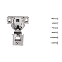 Load image into Gallery viewer, Hidden Door Hinge Concealed 1/2 Inch Overlay Face Frame Self-Close (2 Hinges/Per Pack) in Polished Nickel - Hickory Hardware