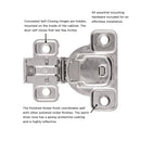 Load image into Gallery viewer, Hidden Hinge Concealed 3/4 Inch Overlay Face Frame Self-Close (2 Hinges/Per Pack) in Polished Nickel - Hickory Hardware