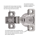 Load image into Gallery viewer, Concealed Door Hinges 1-3/8 Inch Overlay Face Frame Self-Close (2 Hinges/Per Pack) in Polished Nickel - Hickory Hardware